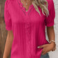 V Neck Plain Lace Elegant Shirt