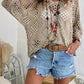 🥰Summer Sale-55% OFF💛Women's Bohemian-Inspired Beige Crochet Top With V-Neck