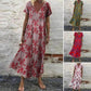 🌸Short-Sleeved V-Neck Floral Loose Dress