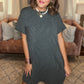 Ribbed Round Neck Pocket Dress