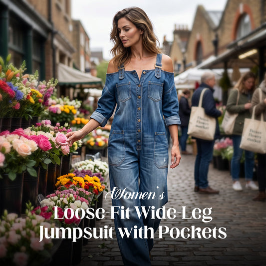 ⏳LIMITED-TIME 49% OFF!🔥 Loose Fit Wide-Leg Overall Jumpsuit with Pockets – Effortless Comfort & Style ✨