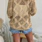 🔥💐SPRING DAY SALE - ONLY £19.99!!⚡50K+ SOLD!✨Womens Bohemian-Inspired Beige Crochet Top with V-Neck