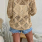 🥰Summer Sale-55% OFF💛Women's Bohemian-Inspired Beige Crochet Top With V-Neck