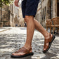 Men's Breathable Soft Leather Outdoor Sandals With Latex footpads