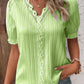 V Neck Plain Lace Elegant Shirt