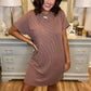 Ribbed Round Neck Pocket Dress