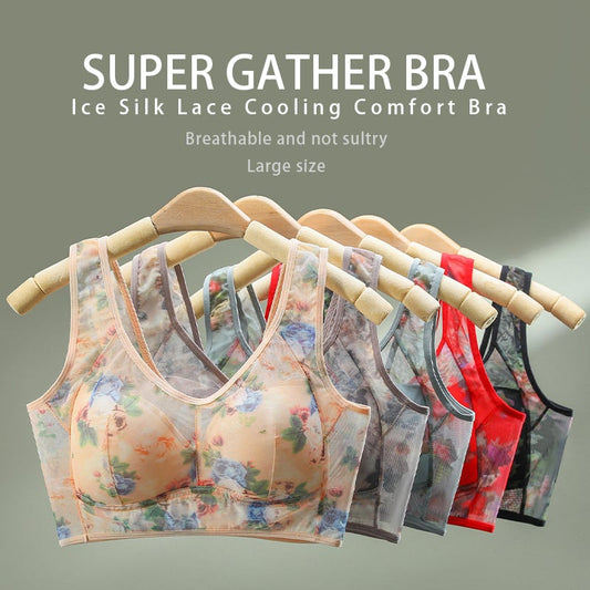 Summer Promotion🎁 Super gather bra | Ice Silk Lace Cooling Comfort Bra