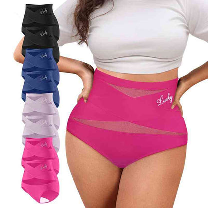 🌸Last Day-Buy 1 Get 3 Packs✨Plus-Size High-Waist Cross Tummy Control Panties