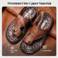 Men's Breathable Soft Leather Outdoor Sandals With Latex footpads