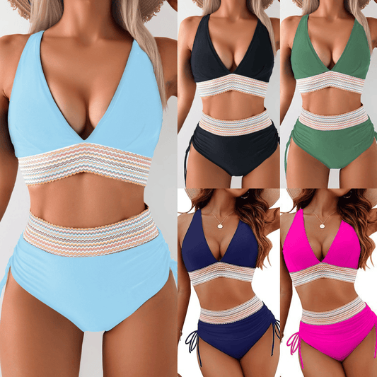 ⏰Last Day Promotion 60% OFF -⏳2025 High Waisted Tummy Control Color Block Bikini Sets
