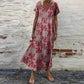 🌸Short-Sleeved V-Neck Floral Loose Dress