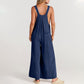 💖Summer Sale💖-Plus Size Wide Pipes Overall Jumpsuit