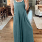 💖Summer Sale💖-Plus Size Wide Pipes Overall Jumpsuit