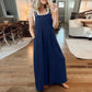 💖Summer Sale💖-Plus Size Wide Pipes Overall Jumpsuit