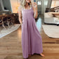 💖Summer Sale💖-Plus Size Wide Pipes Overall Jumpsuit
