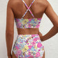 2026 NEW 👙V-NECK PRINTED HIGH-WAISTED TWO-PIECE SWIMSUIT
