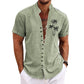 🔥BUY 2 GET 10% OFF💝Men's Coconut Tree Graphic Print Stand Collar Shirt