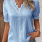 V Neck Plain Lace Elegant Shirt