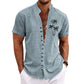🔥BUY 2 GET 10% OFF💝Men's Coconut Tree Graphic Print Stand Collar Shirt