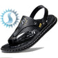 Men's Breathable Soft Leather Outdoor Sandals With Latex footpads