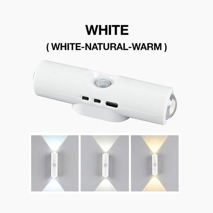 Smart LED Motion Sensor Night Light, Dimmable RGB Color Changing Wall Lamp, USB Rechargeable Gradient Magnetic Stick-on Ambient Light for Bedroom, Hallway, Entryway Home Lighting Decor Accessories