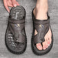 Men's Breathable Soft Leather Outdoor Sandals With Latex footpads