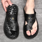 Men's Breathable Soft Leather Outdoor Sandals With Latex footpads