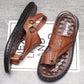 Men's Breathable Soft Leather Outdoor Sandals With Latex footpads
