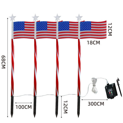Last Day 50% OFF🔥8 Solar American Flag Pathway Lights – Red, White & Blue Yard Glow for 250th Independence Celebration 🇺🇸✨
