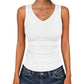 ⛱️Women's V-Neck Ribbed Knit Tank Top