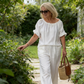 Women's Drawstring Top & Pants 2-Piece Set