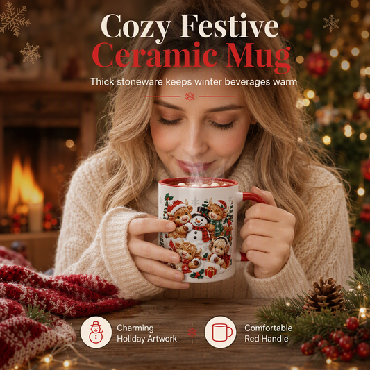 Festive Christmas Snowman Ceramic Mug